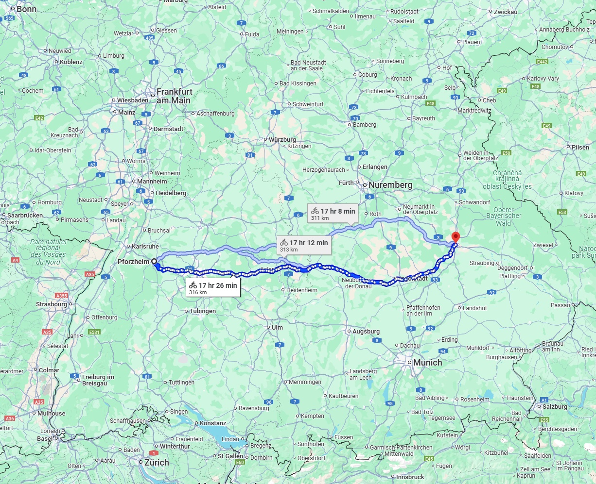 Anreise von Pforzheim Zu Regensburg Über 