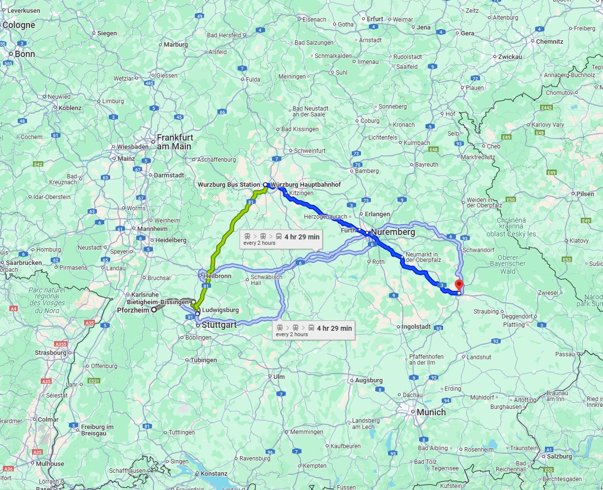 Anreise von Pforzheim Zu Regensburg Über 