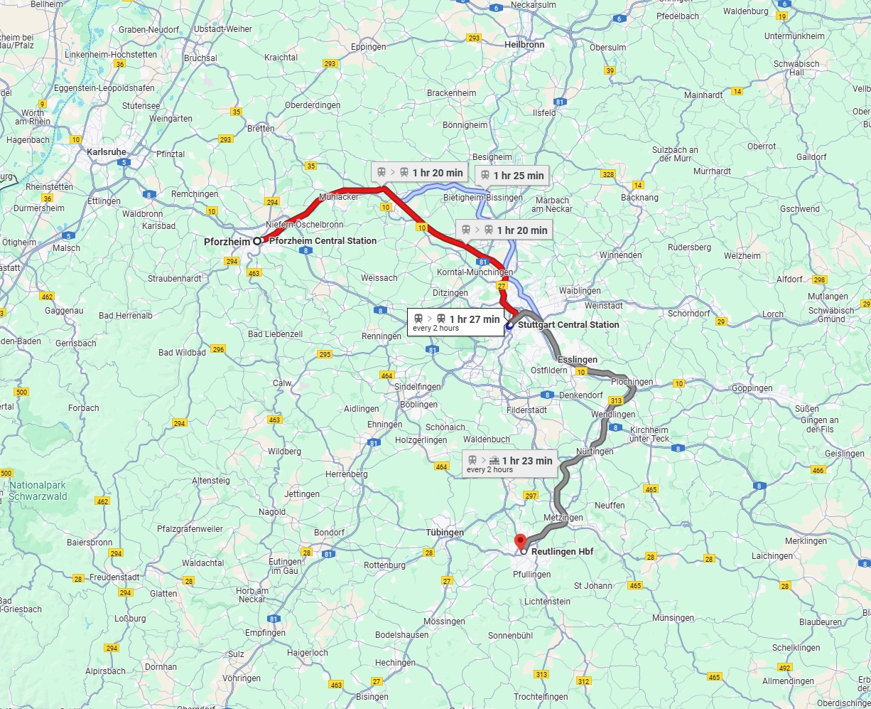 Anreise von Pforzheim Zu Reutlingen Über 