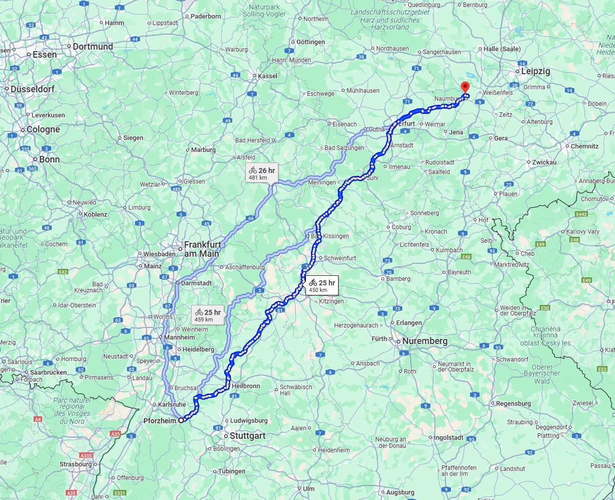 Anreise von Pforzheim Zu Saale Über 