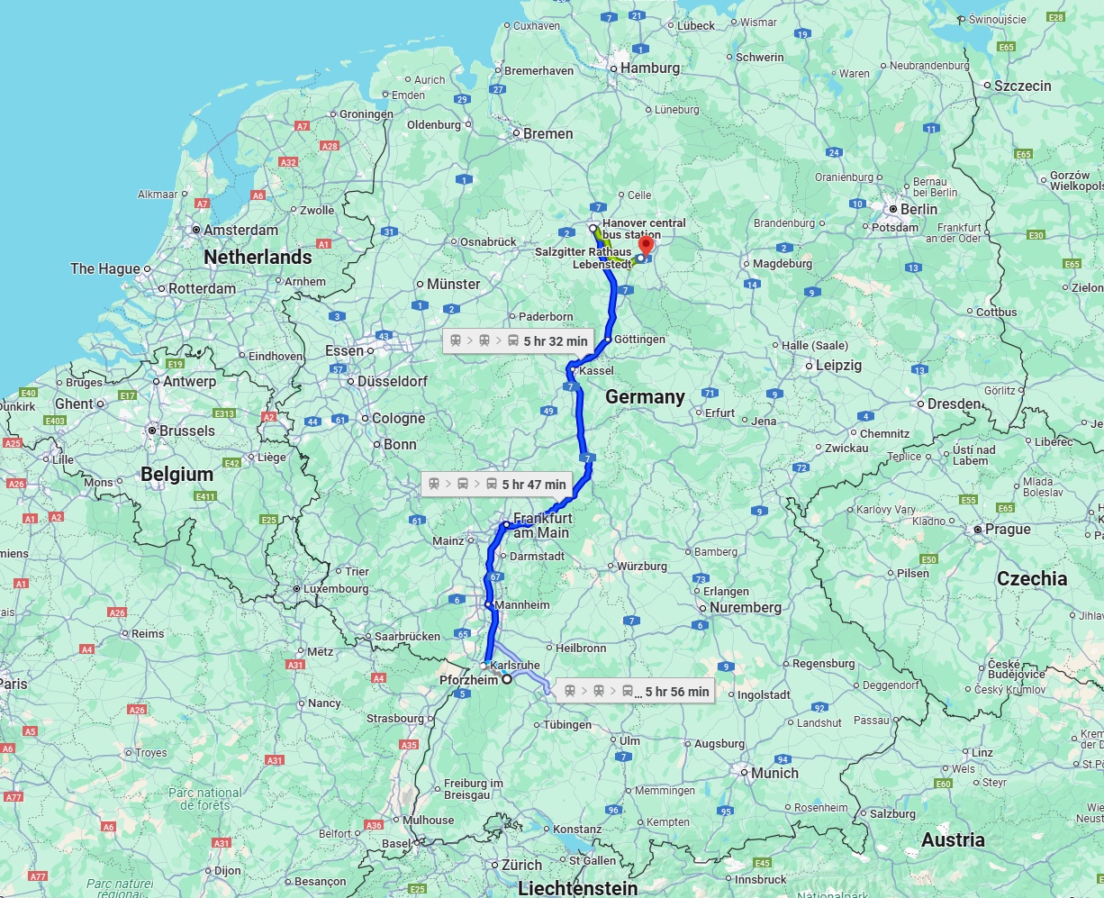 Anreise von Pforzheim Zu Salzgitter Über 