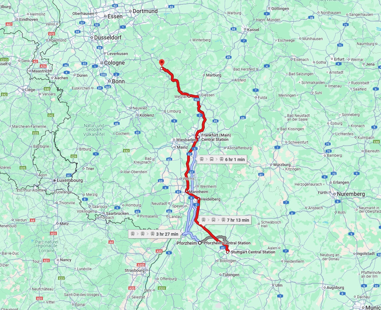 Anreise von Pforzheim Zu Siegen Über 