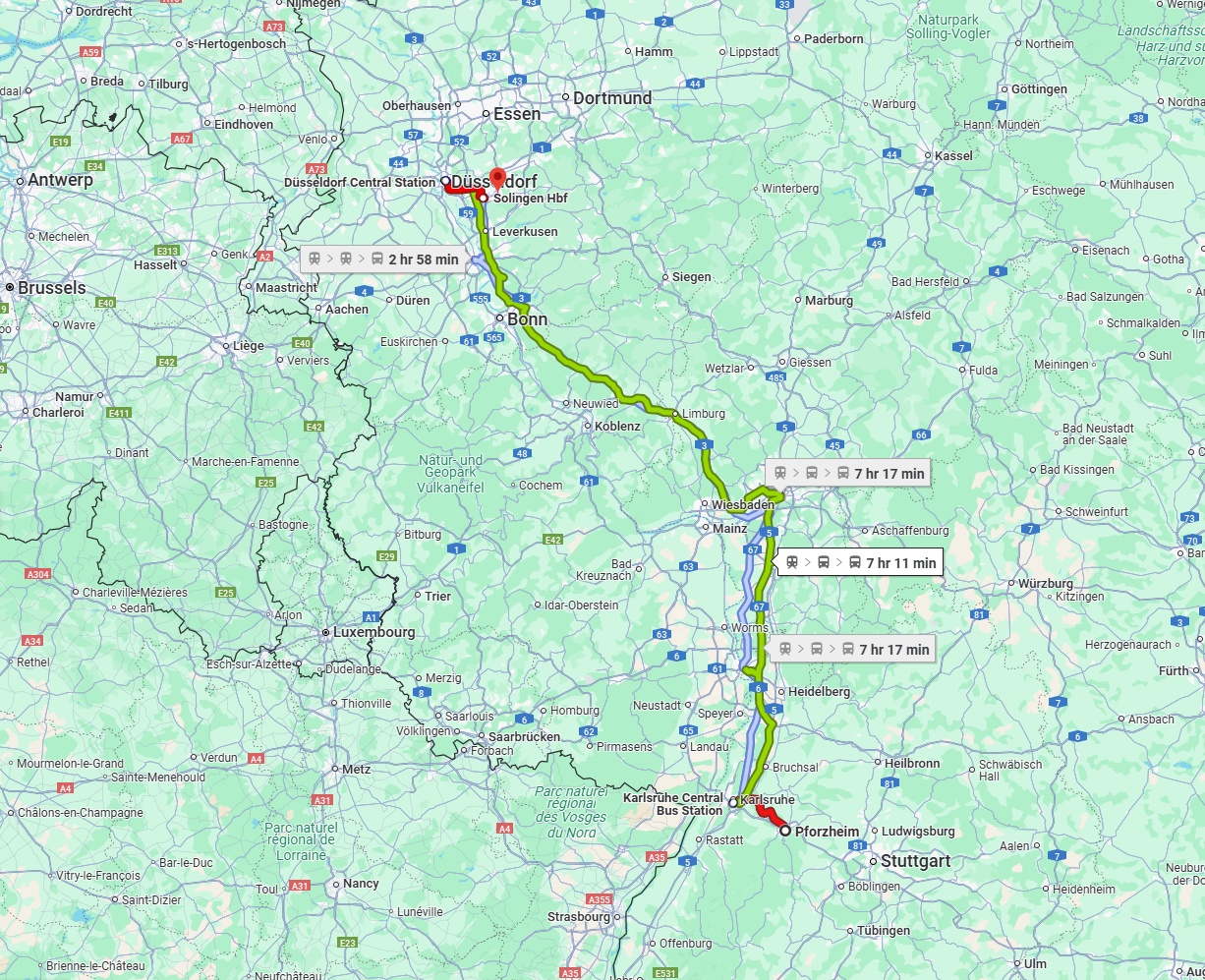 Anreise von Pforzheim Zu Solingen Über 
