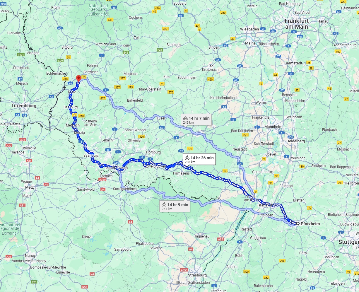 Anreise von Pforzheim Zu Trier Über 