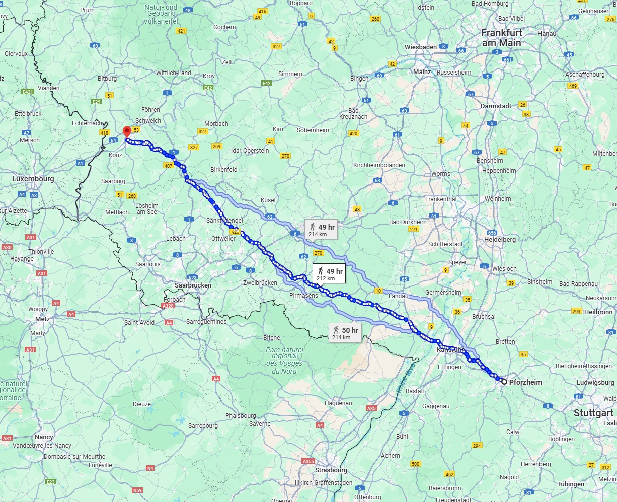 Anreise von Pforzheim Zu Trier Über 