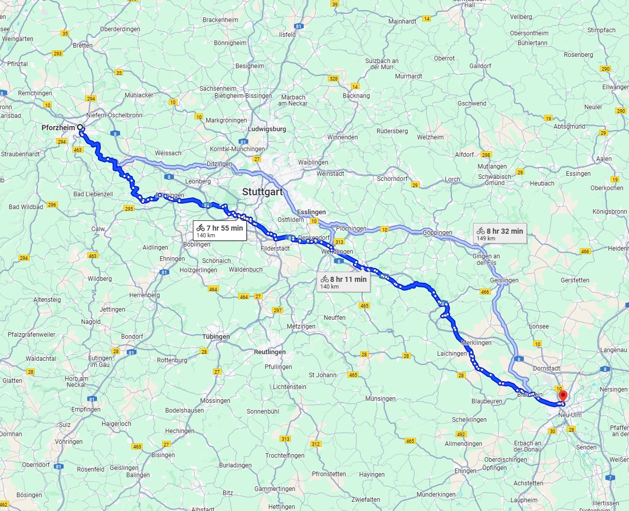 Anreise von Pforzheim Zu Ulm Über 