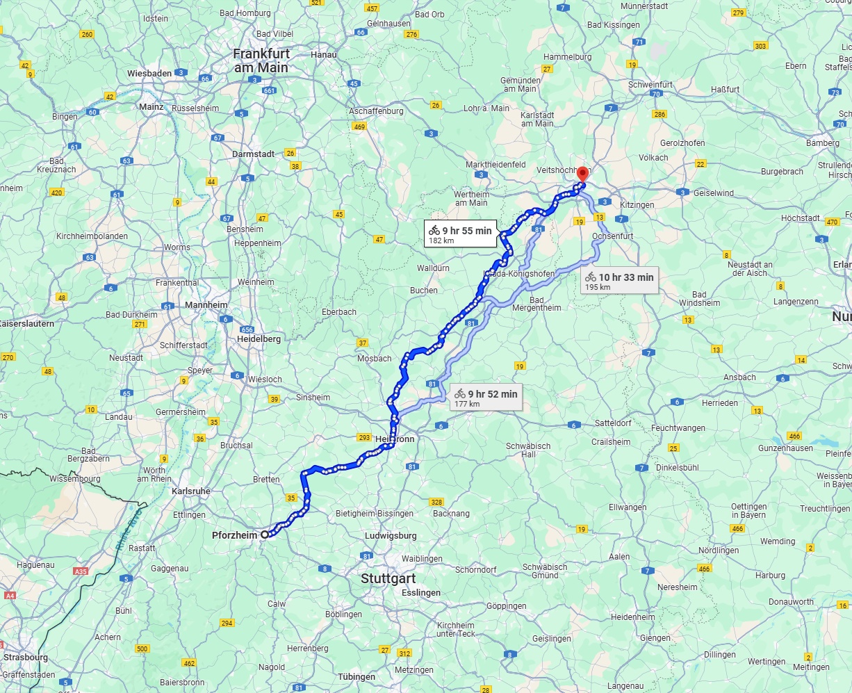 Anreise von Pforzheim Zu Würzburg Über 