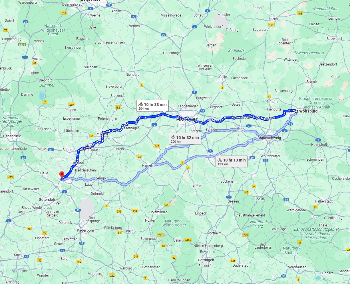 Anreise von Wolfsburg Zu Bielefeld Über 