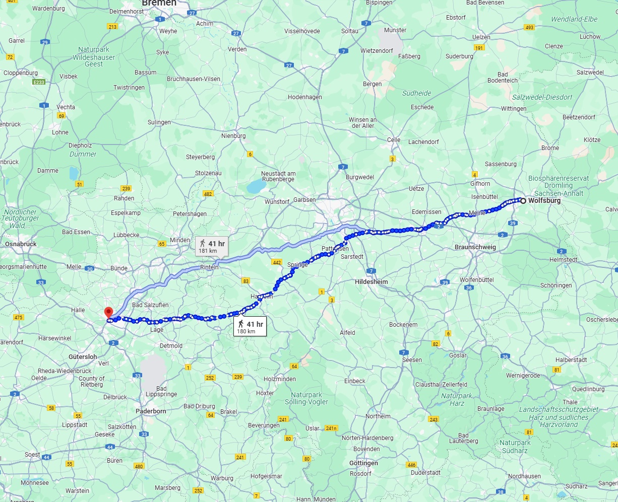 Anreise von Wolfsburg Zu Bielefeld Über 