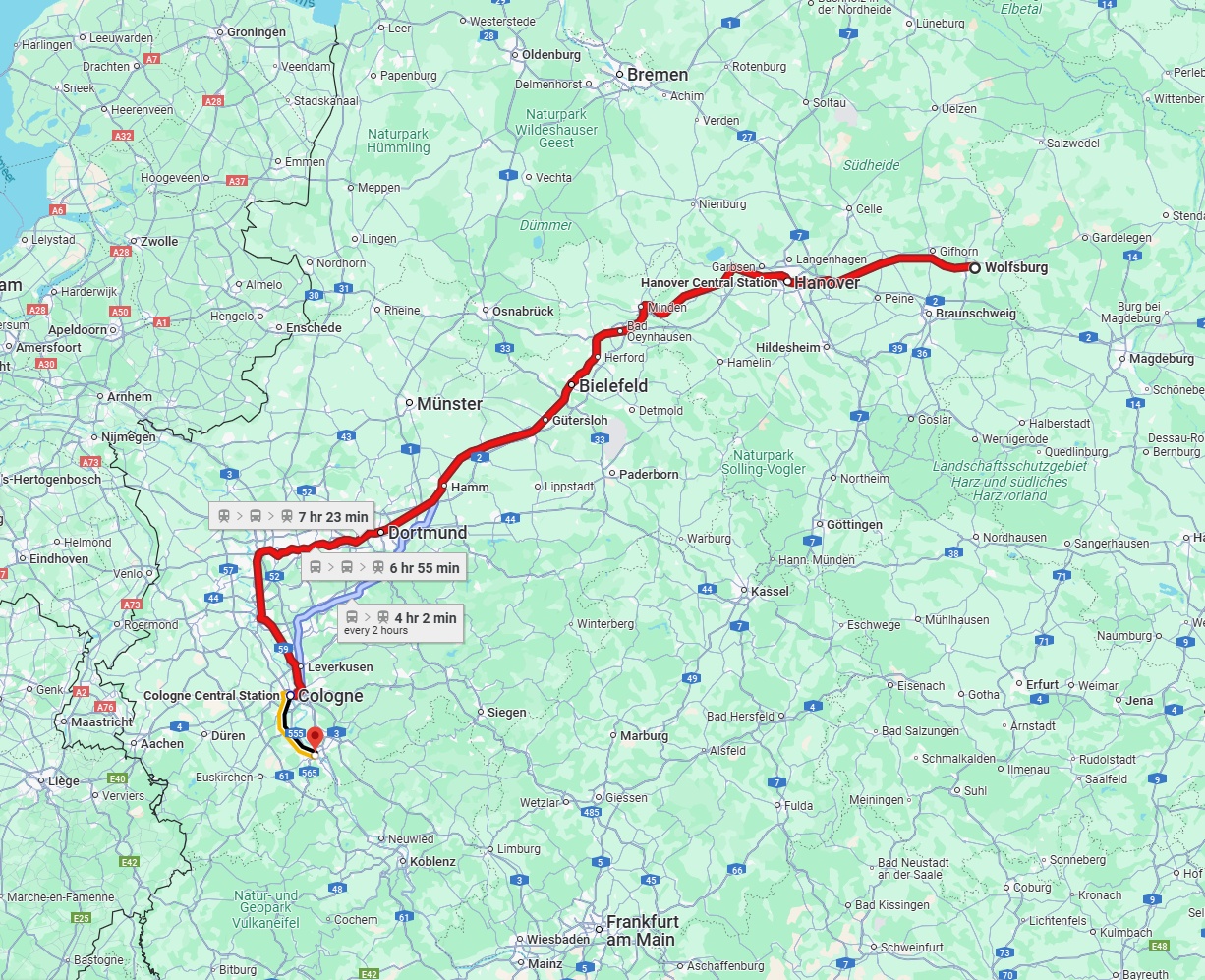 Anreise von Wolfsburg Zu Bonn Über 