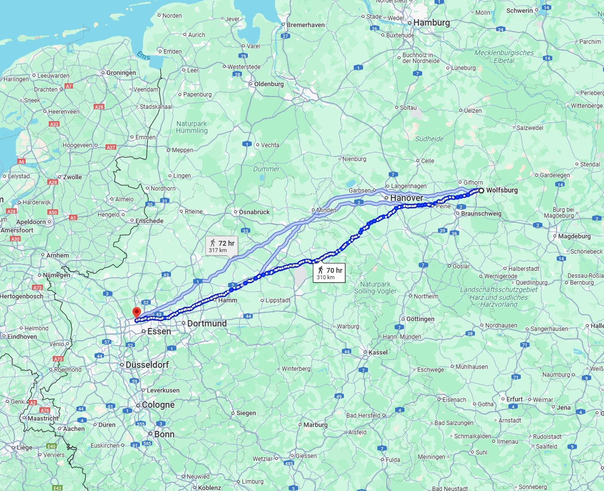 Anreise von Wolfsburg Zu Bottrop Über 