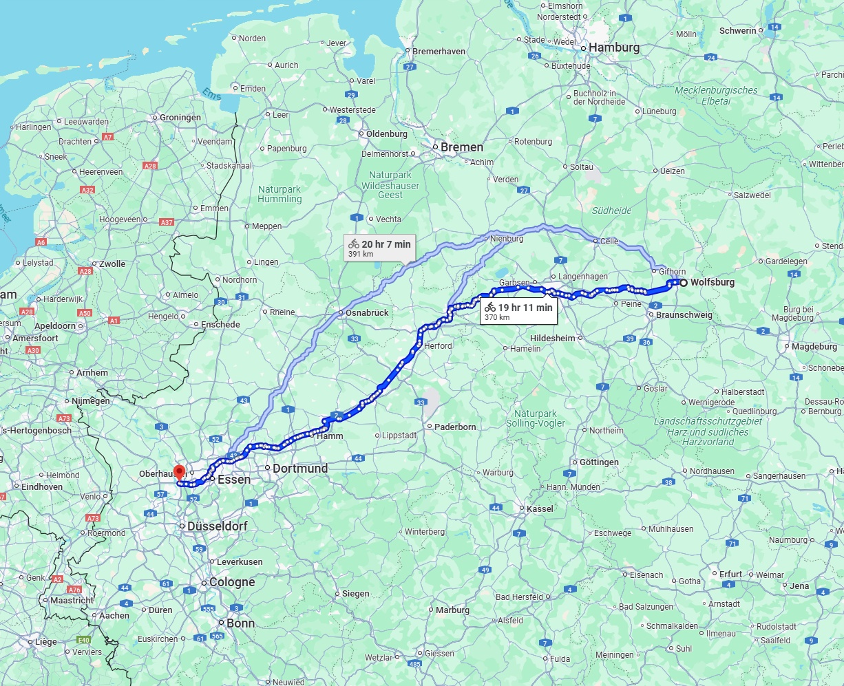 Anreise von Wolfsburg Zu Duisburg Über 