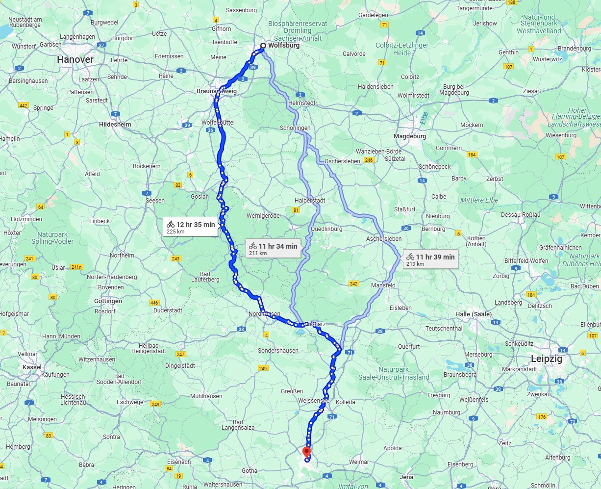 Anreise von Wolfsburg Zu Erfurt Über 