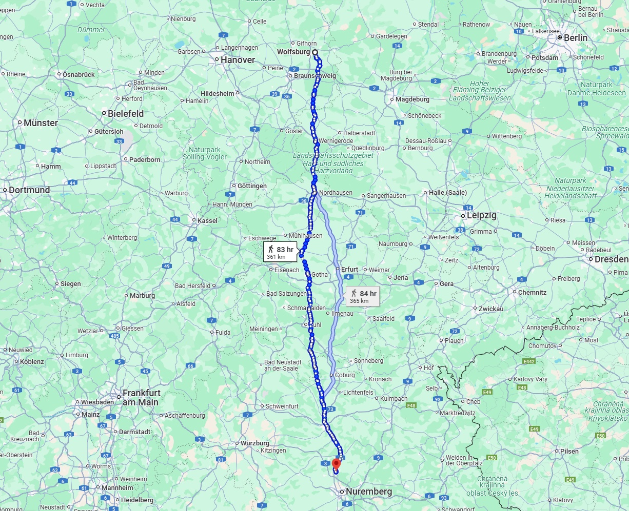 Anreise von Wolfsburg Zu Erlangen Über 