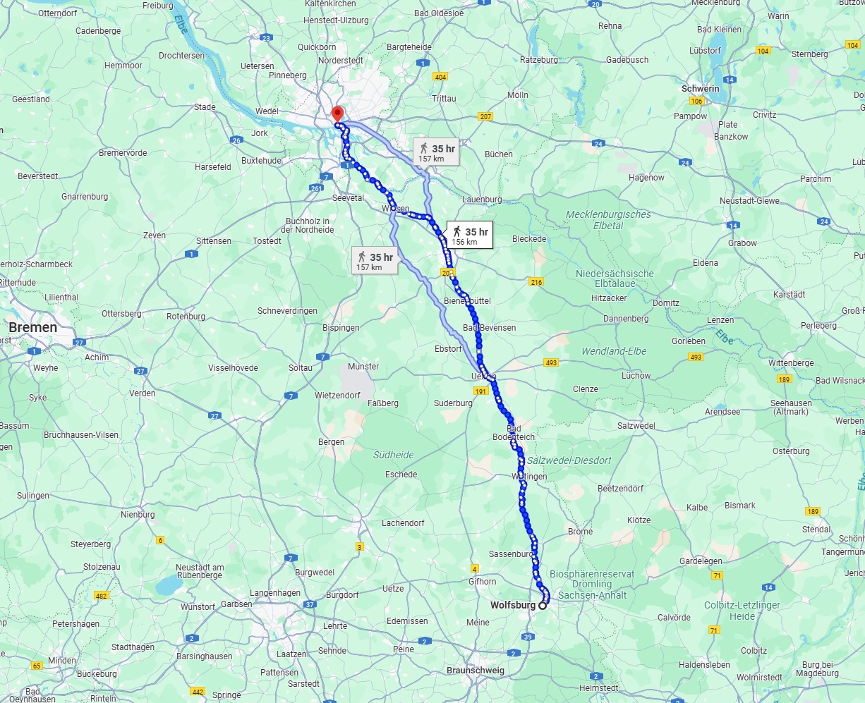 Anreise von Wolfsburg Zu Hamburg Über 