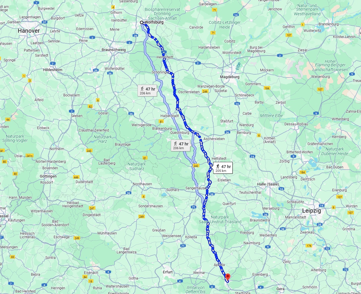 Anreise von Wolfsburg Zu Jena Über 
