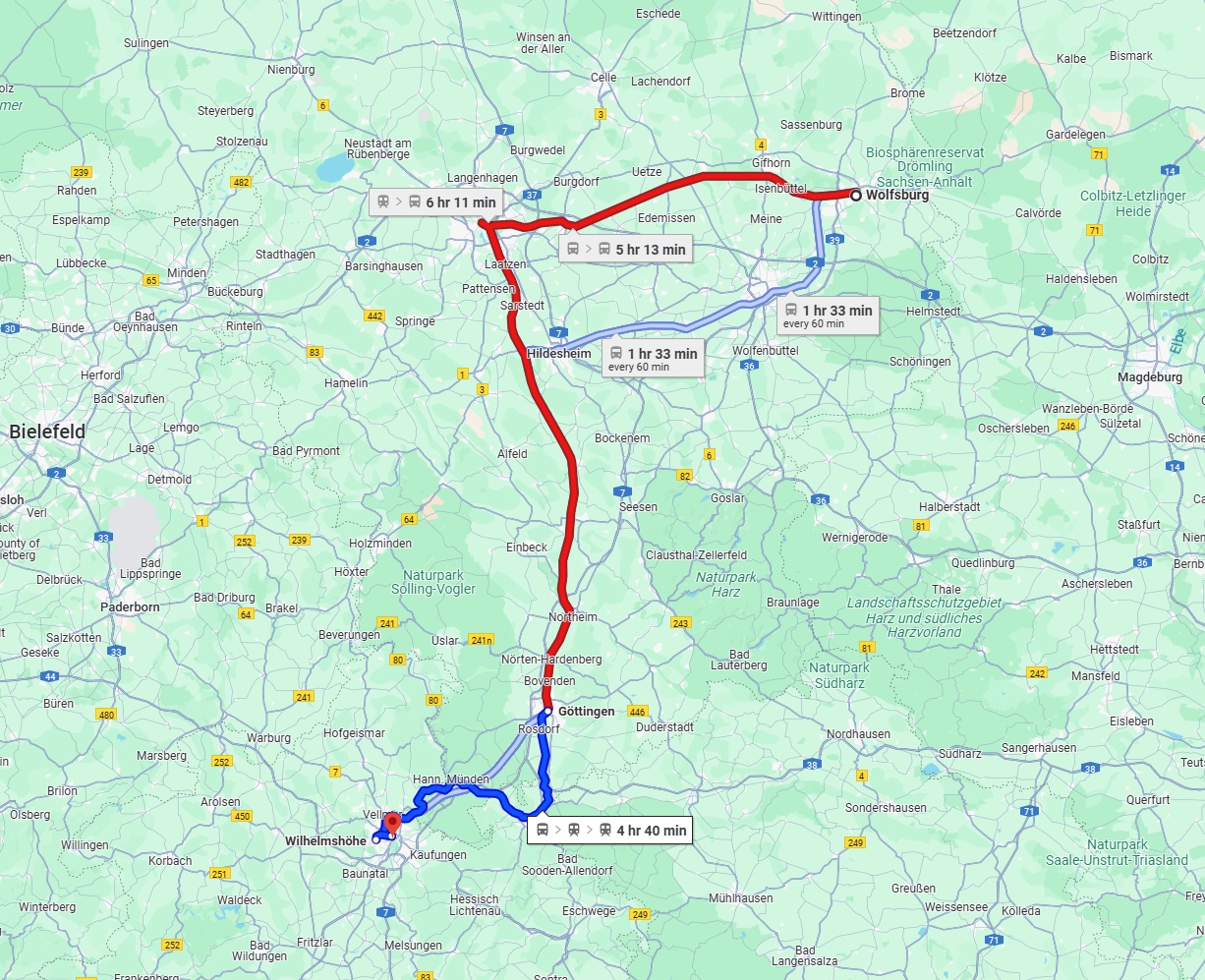 Anreise von Wolfsburg Zu Kassel Über 