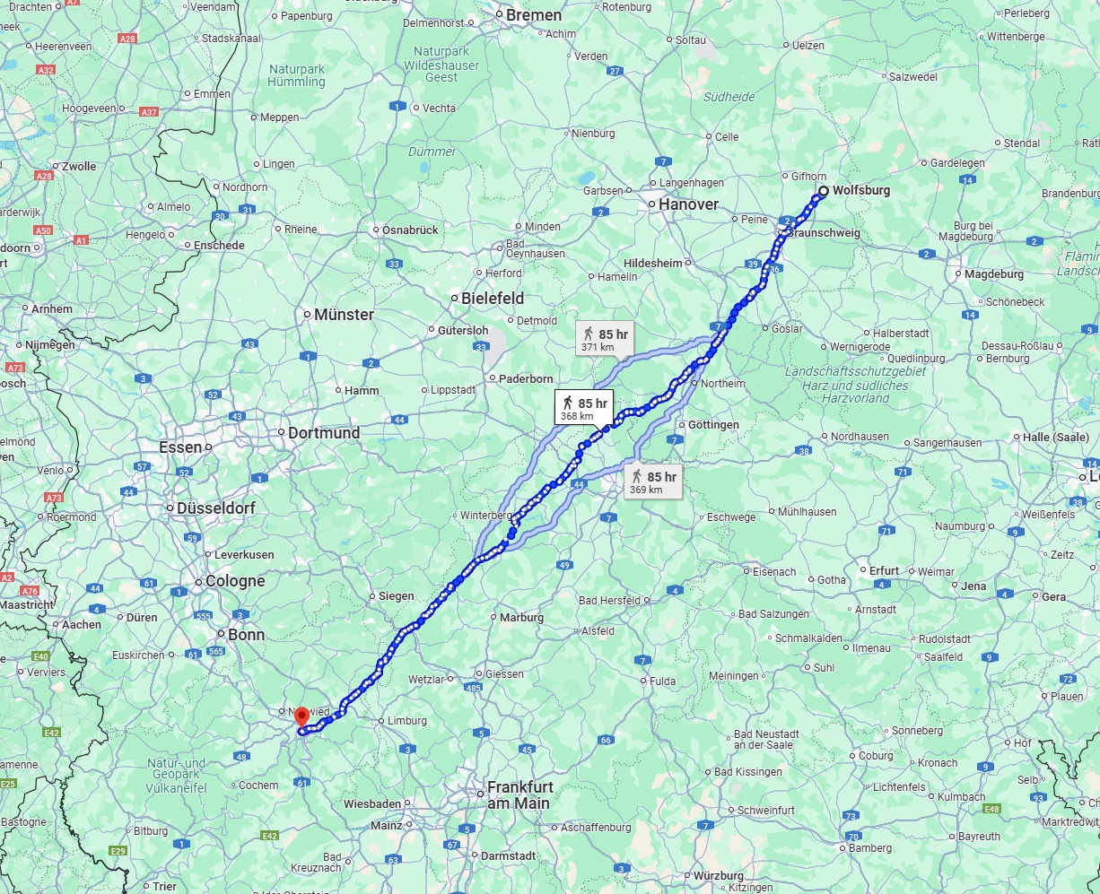Anreise von Wolfsburg Zu Koblenz Über 