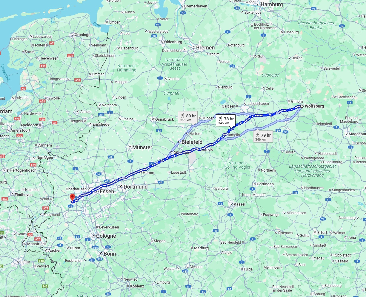 Anreise von Wolfsburg Zu Krefeld Über 