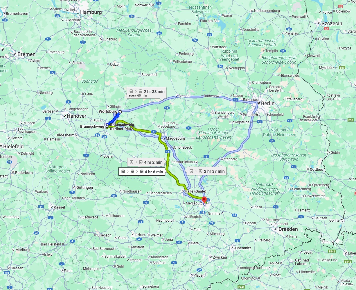 Anreise von Wolfsburg Zu Leipzig Über 