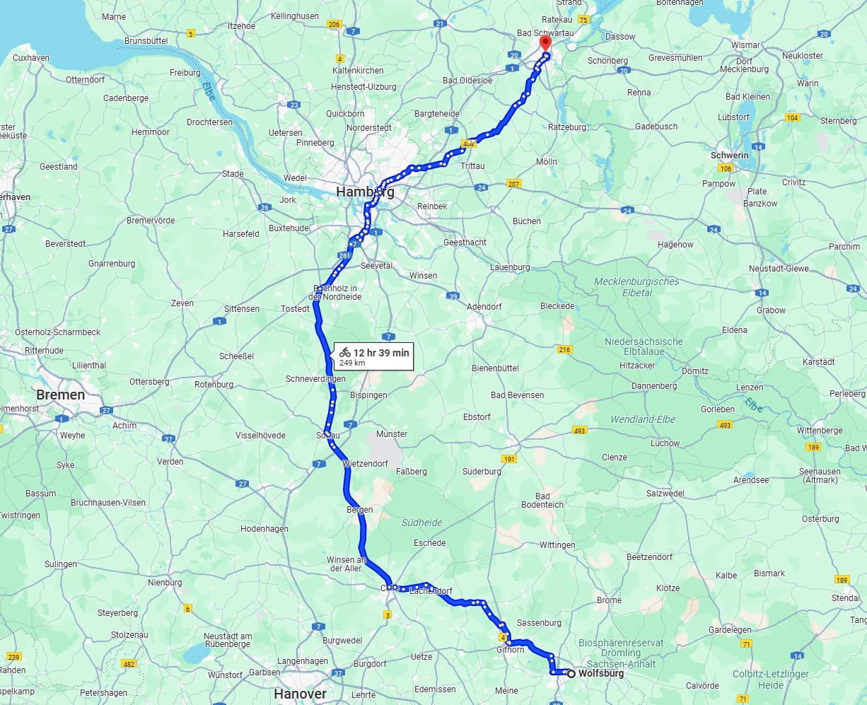 Anreise von Wolfsburg Zu Lübeck Über 