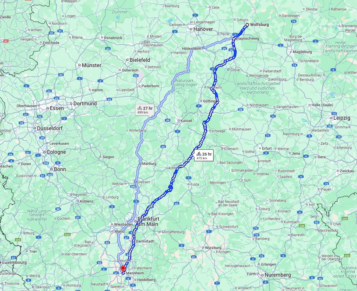 Anreise von Wolfsburg Zu Ludwigshafen am Rhein Über 