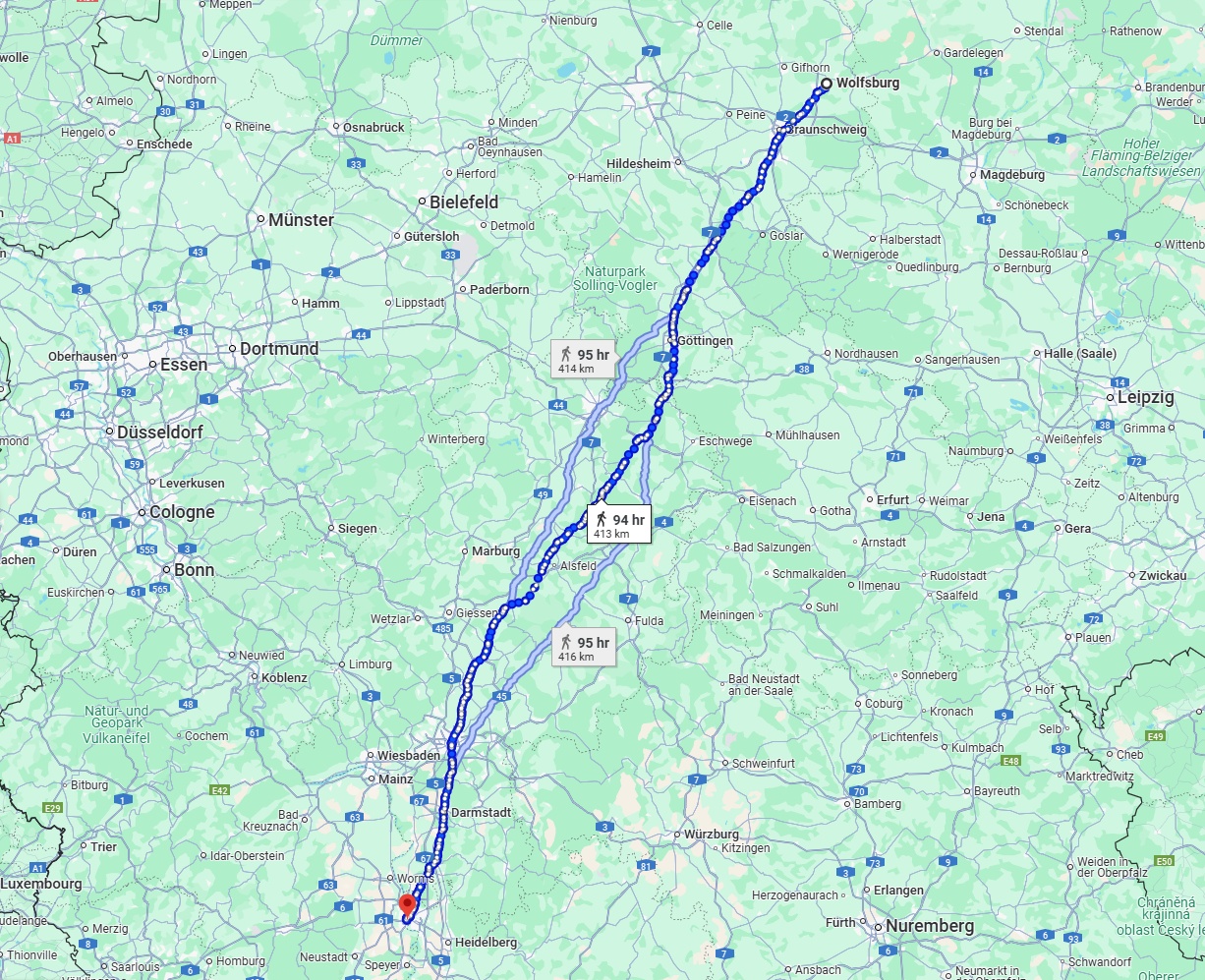 Anreise von Wolfsburg Zu Ludwigshafen am Rhein Über 