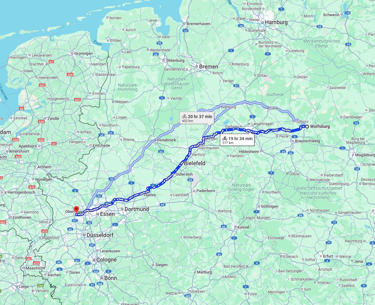Anreise von Wolfsburg Zu Moers Über 