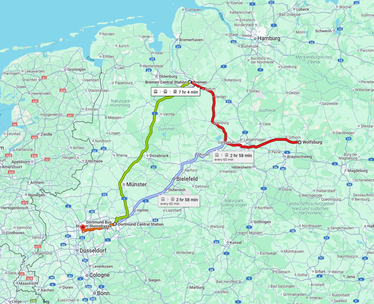 Anreise von Wolfsburg Zu Mülheim an der Ruhr Über 