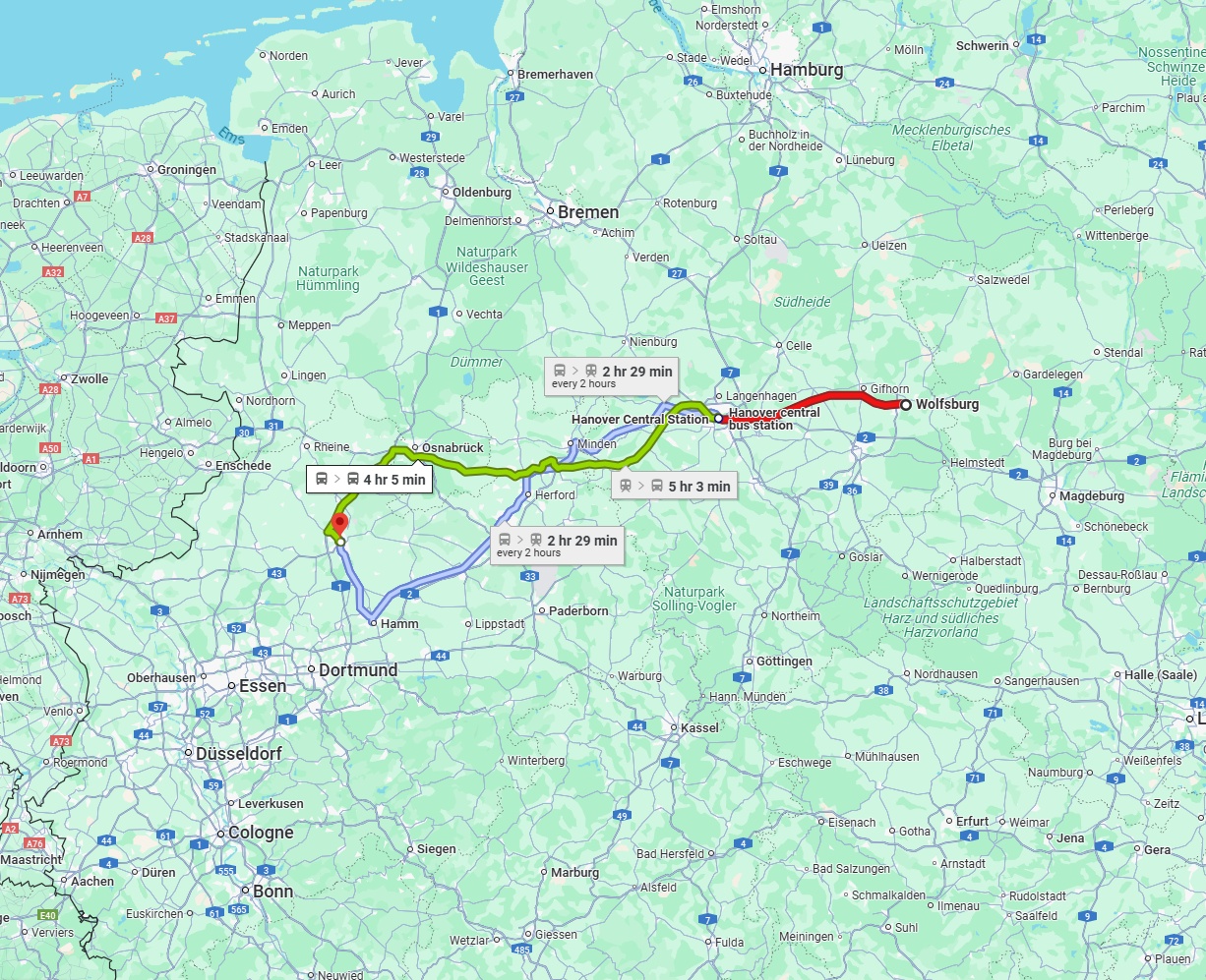 Anreise von Wolfsburg Zu Münster Über 