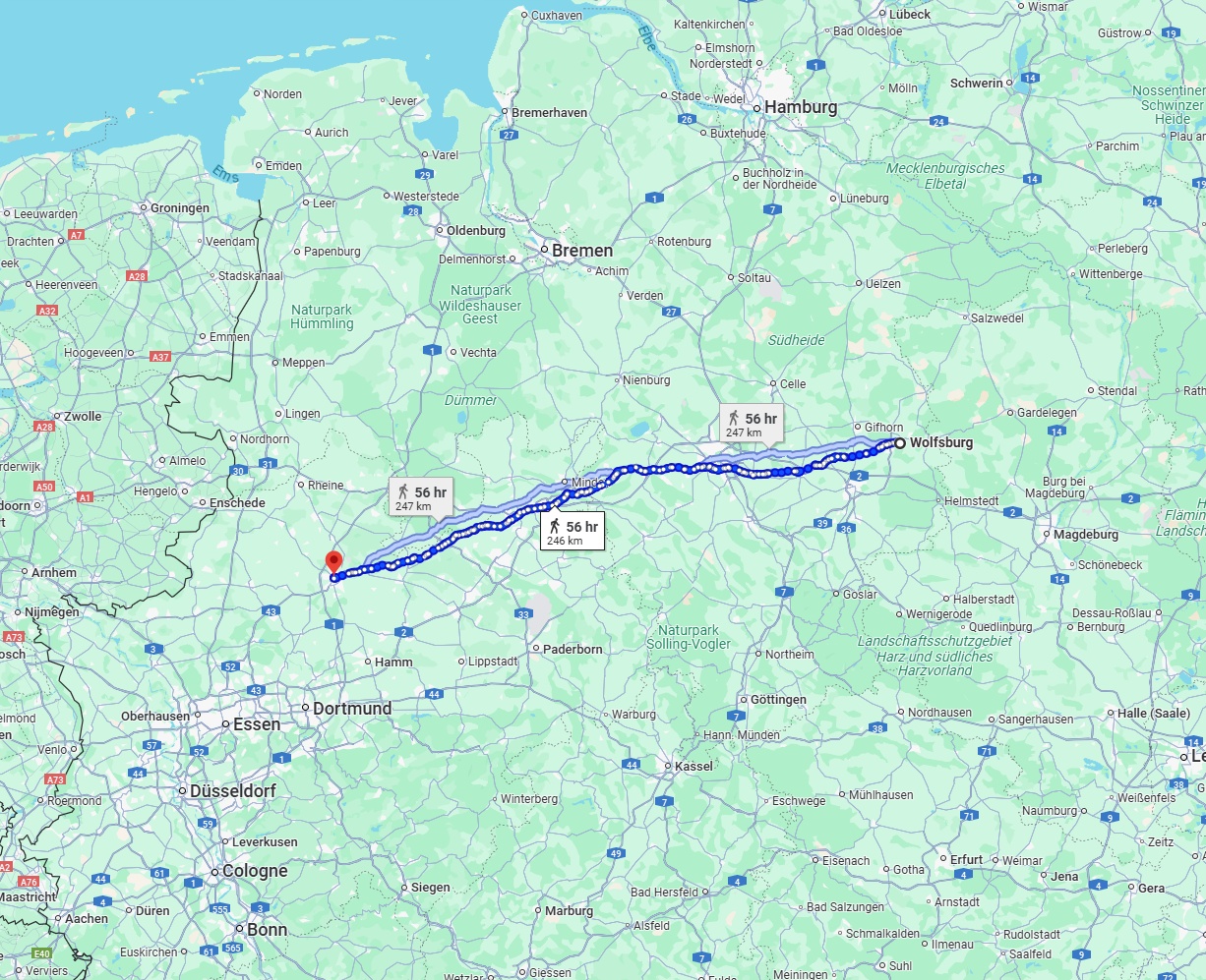 Anreise von Wolfsburg Zu Münster Über 