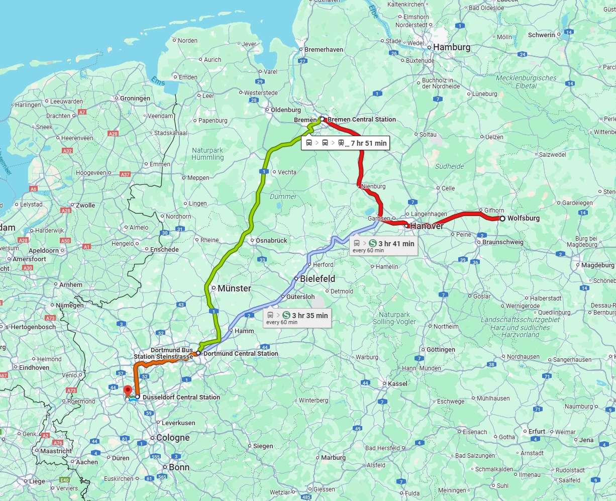 Anreise von Wolfsburg Zu Neuss Über 