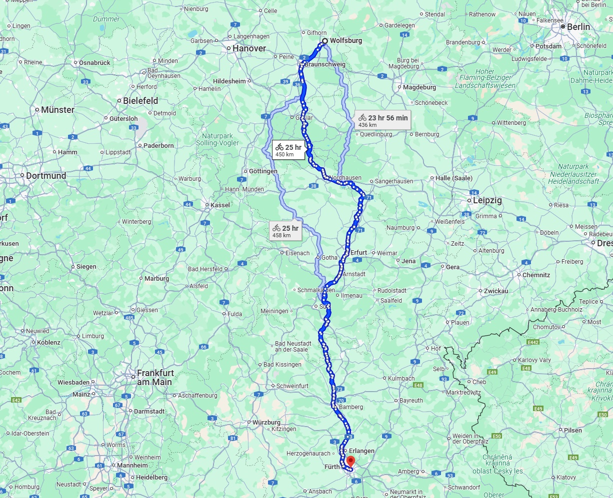 Anreise von Wolfsburg Zu Nürnberg Über 