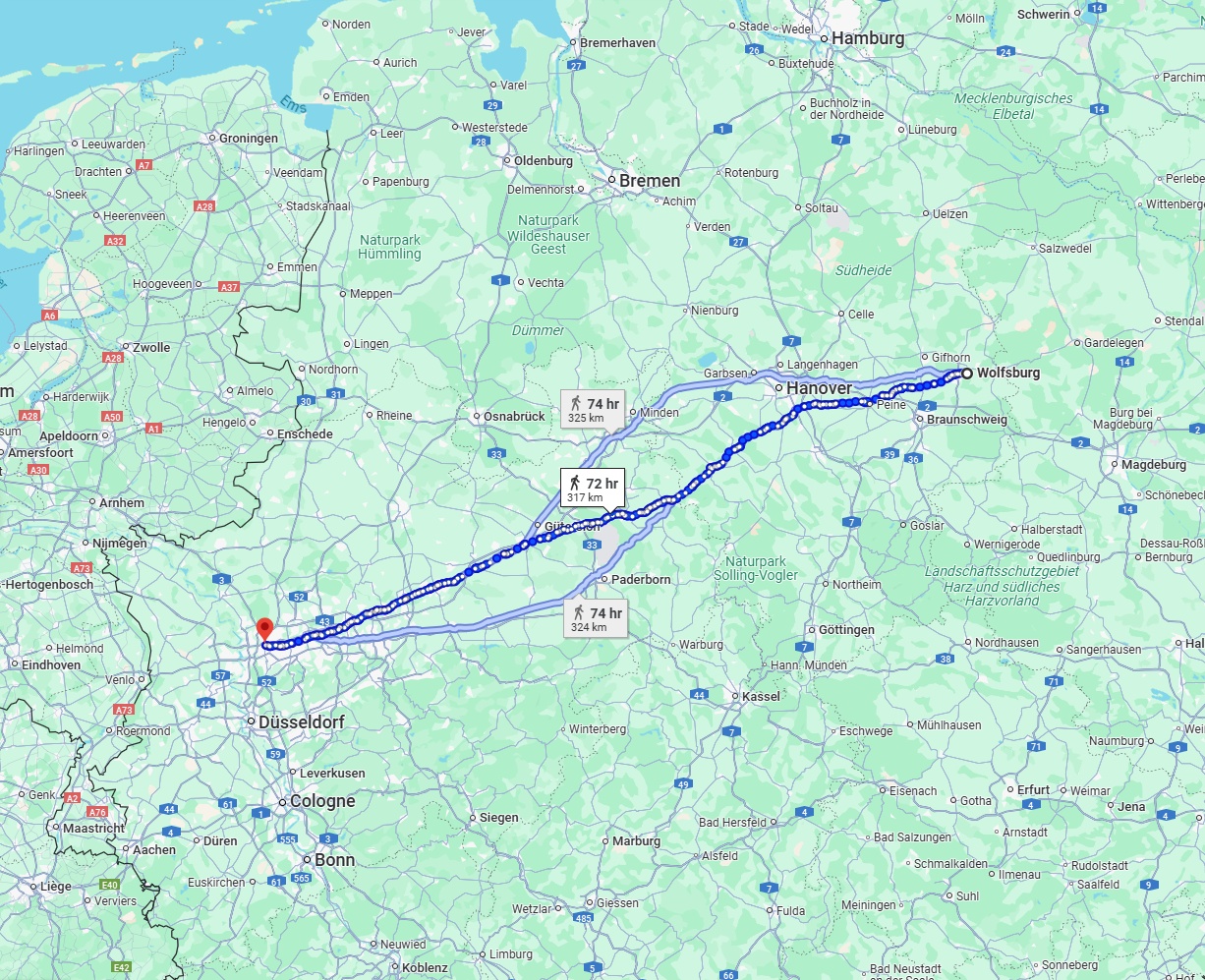 Anreise von Wolfsburg Zu Oberhausen Über 