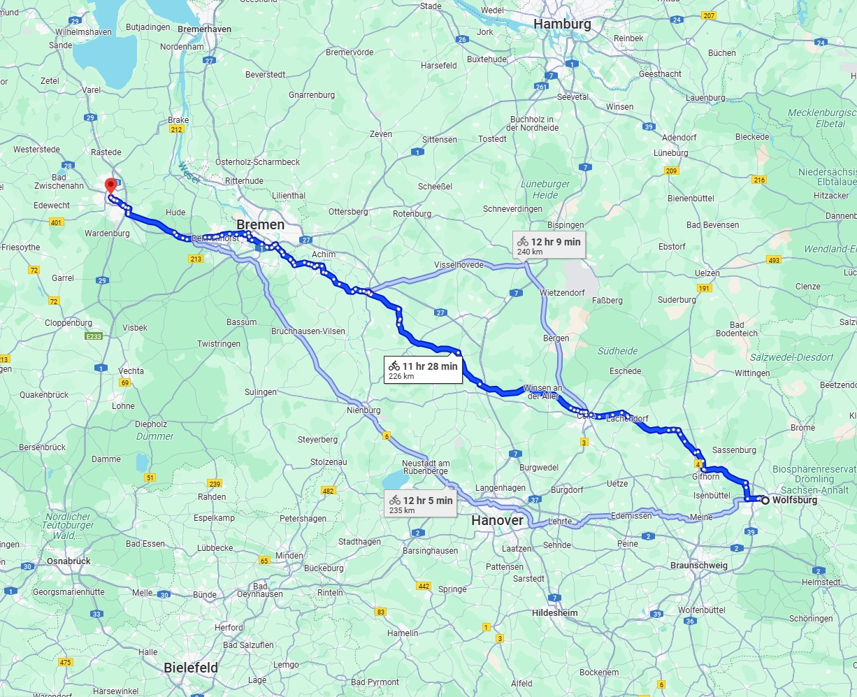 Anreise von Wolfsburg Zu Oldenburg Über 