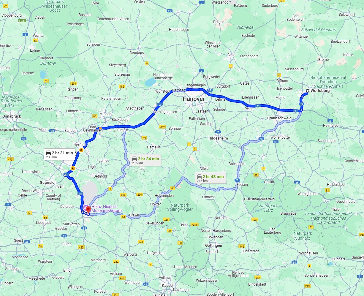 Anreise von Wolfsburg Zu Paderborn Über via A2