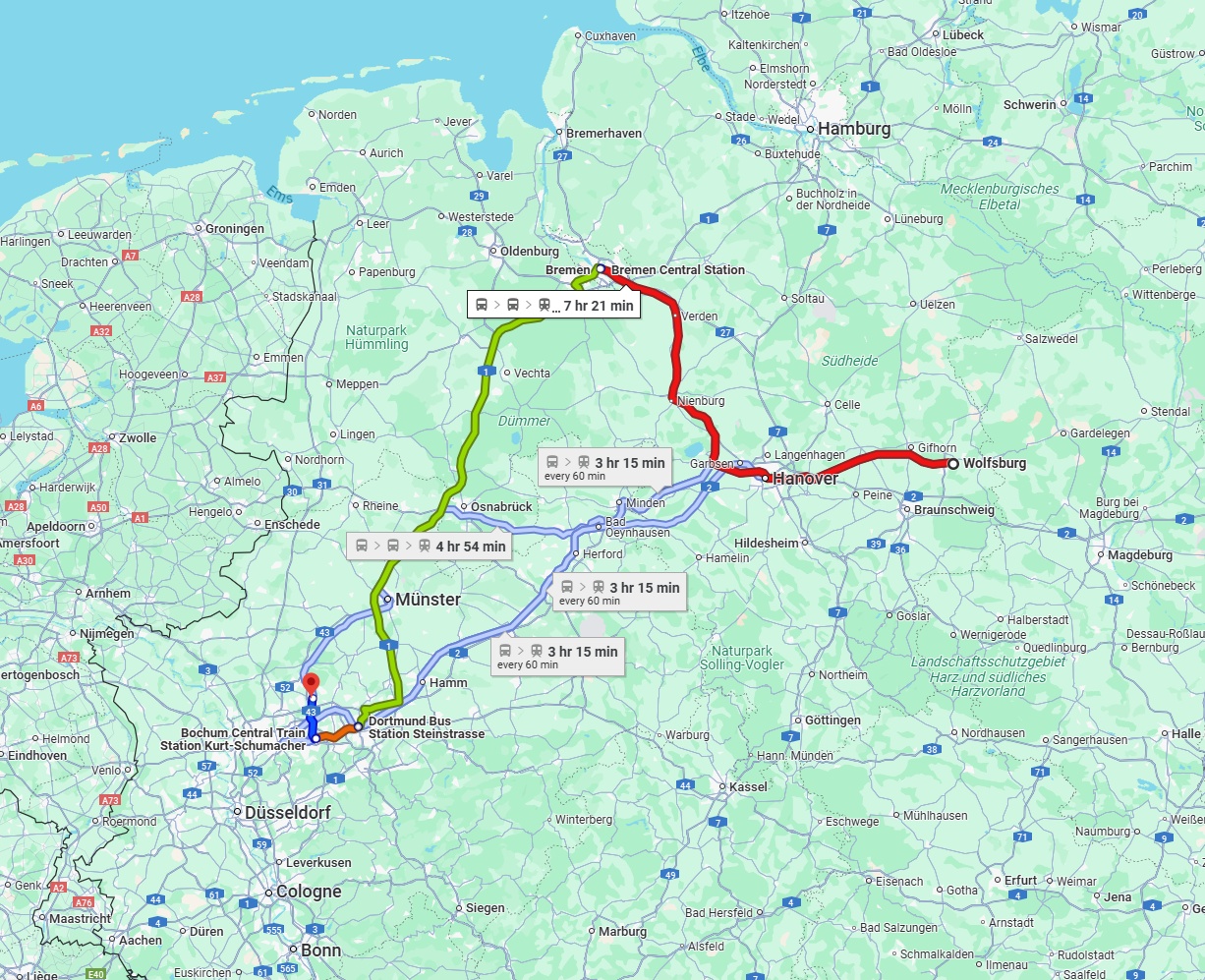 Anreise von Wolfsburg Zu Recklinghausen Über 