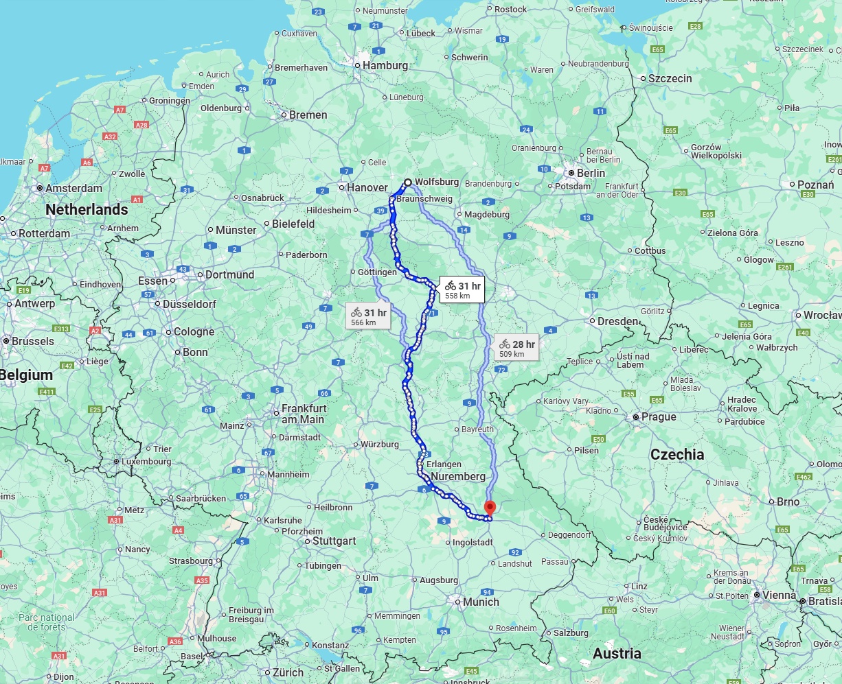 Anreise von Wolfsburg Zu Regensburg Über 