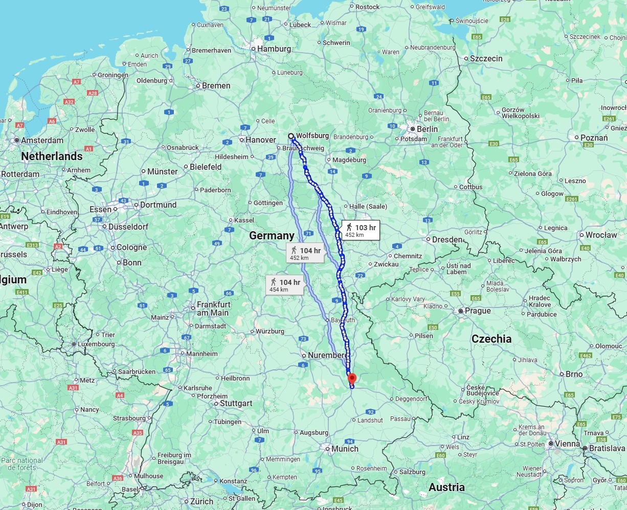 Anreise von Wolfsburg Zu Regensburg Über 