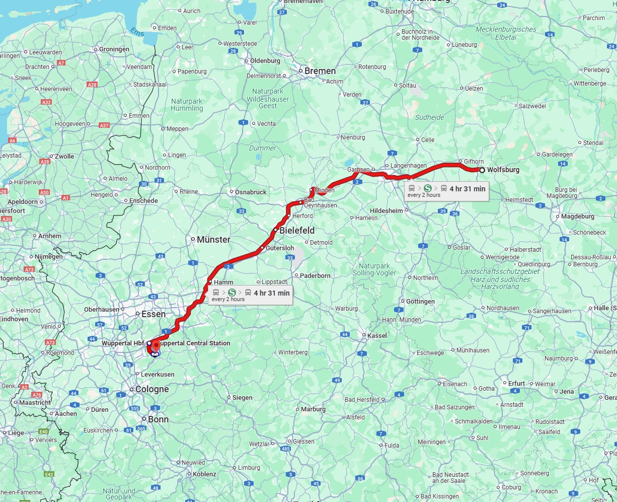 Anreise von Wolfsburg Zu Remscheid Über 