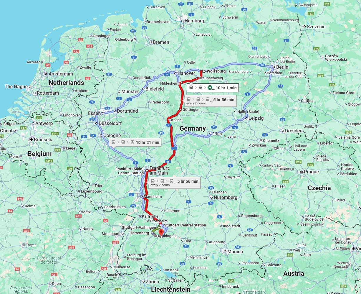 Anreise von Wolfsburg Zu Reutlingen Über 