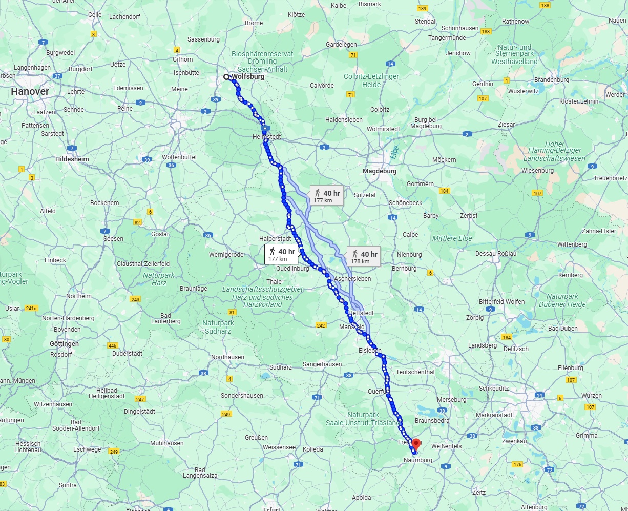 Anreise von Wolfsburg Zu Saale Über 