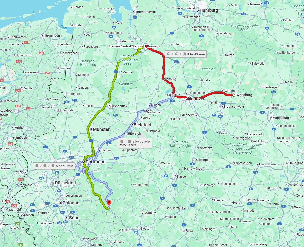 Anreise von Wolfsburg Zu Siegen Über 