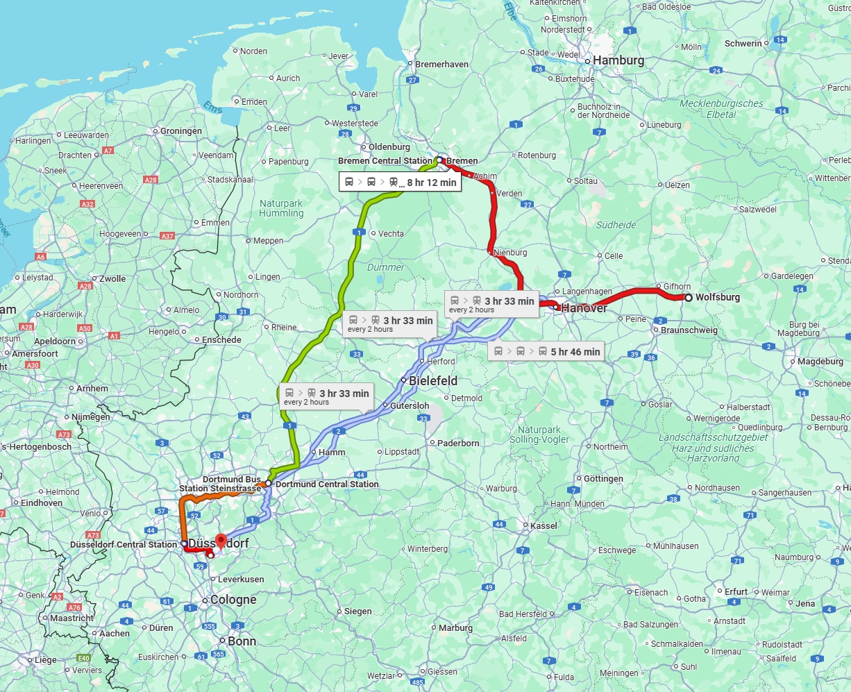 Anreise von Wolfsburg Zu Solingen Über 