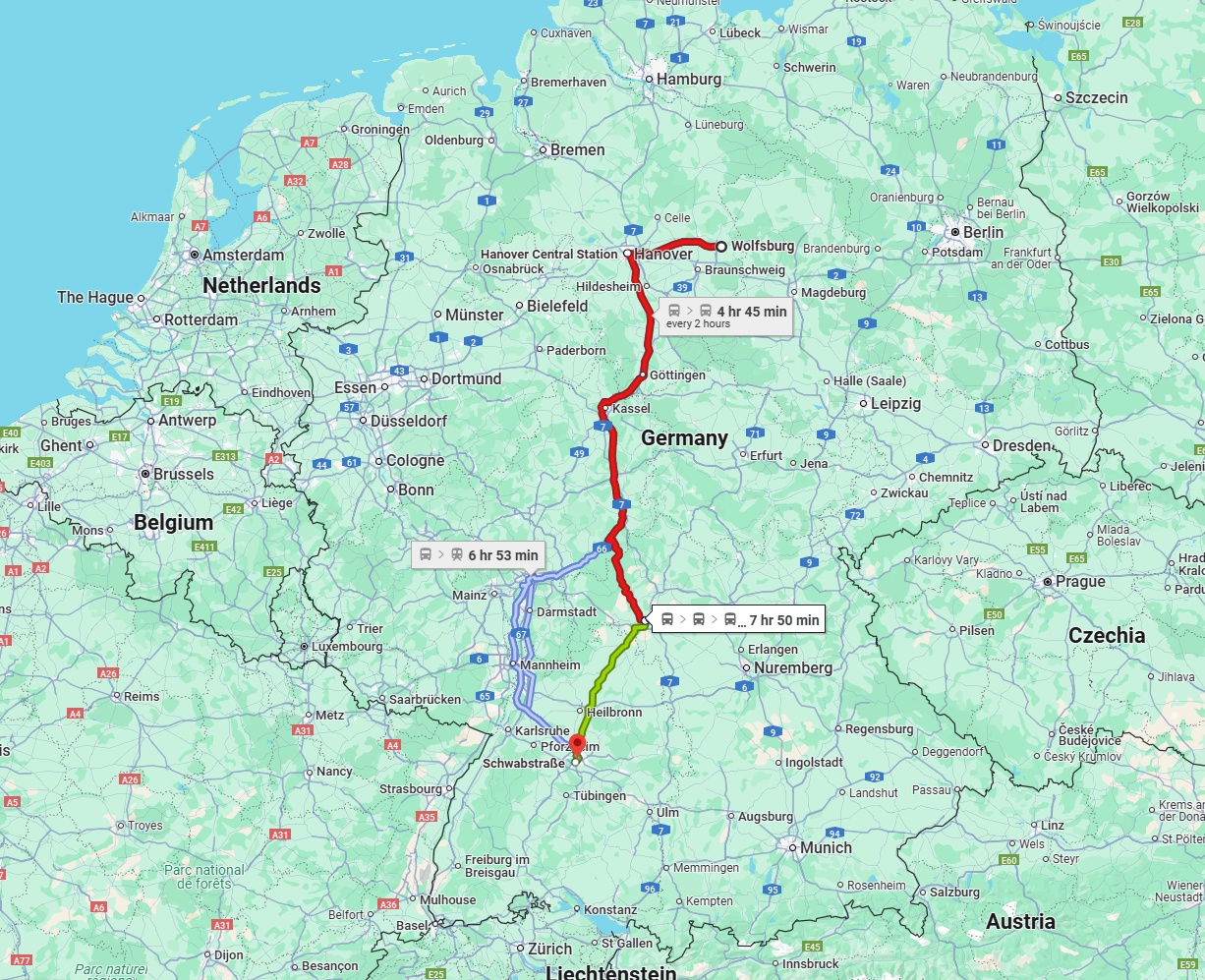 Anreise von Wolfsburg Zu Stuttgart Über 