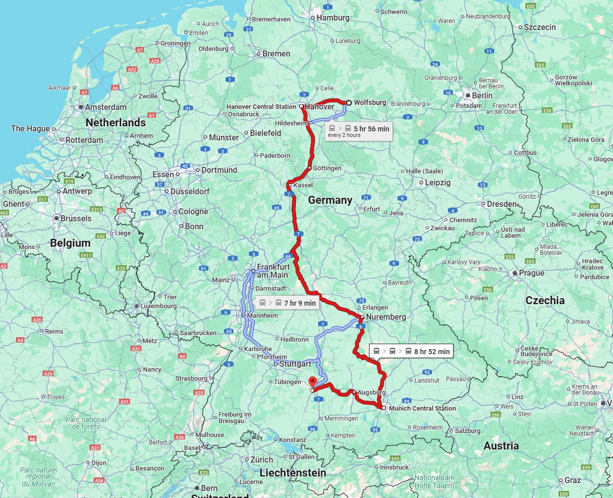 Anreise von Wolfsburg Zu Ulm Über 