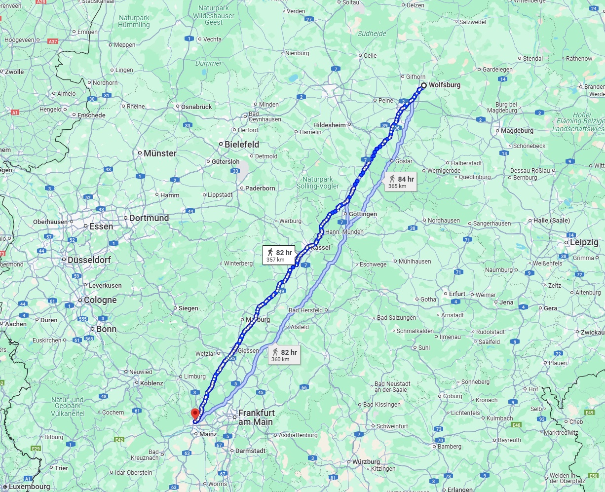 Anreise von Wolfsburg Zu Wiesbaden Über 