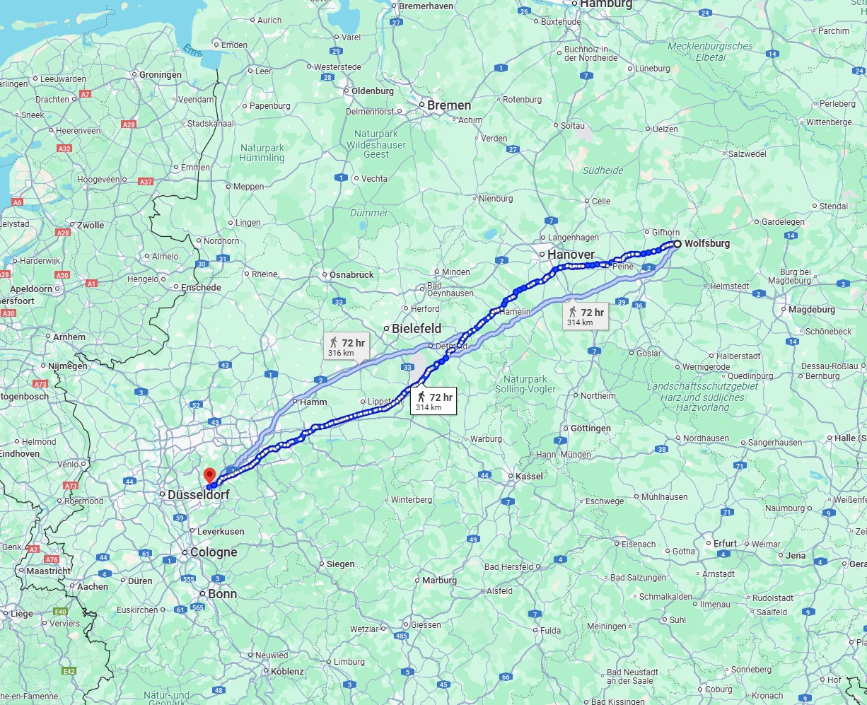 Anreise von Wolfsburg Zu Wuppertal Über 