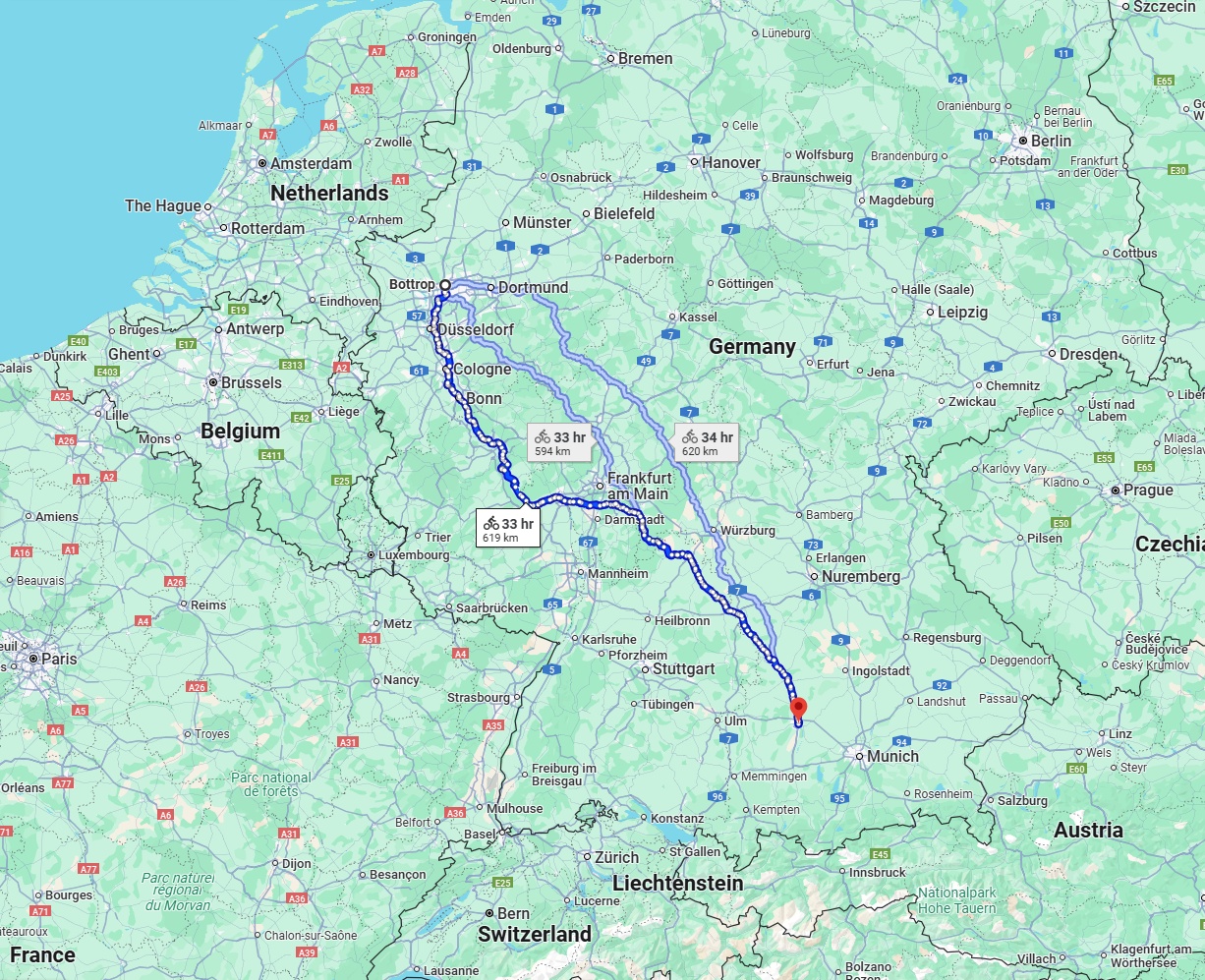 Anreise von Bottrop Zu Augsburg Über 