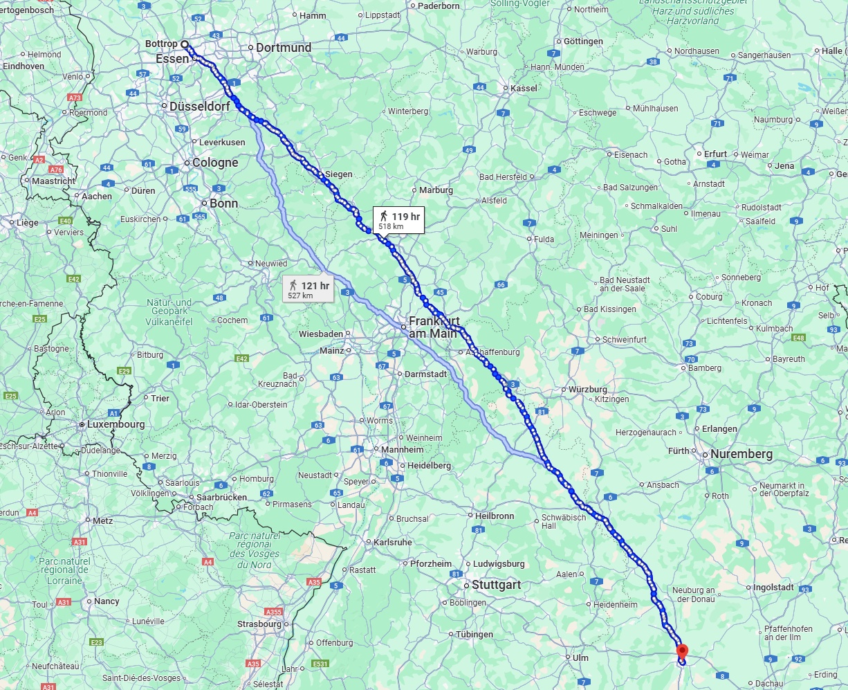 Anreise von Bottrop Zu Augsburg Über 